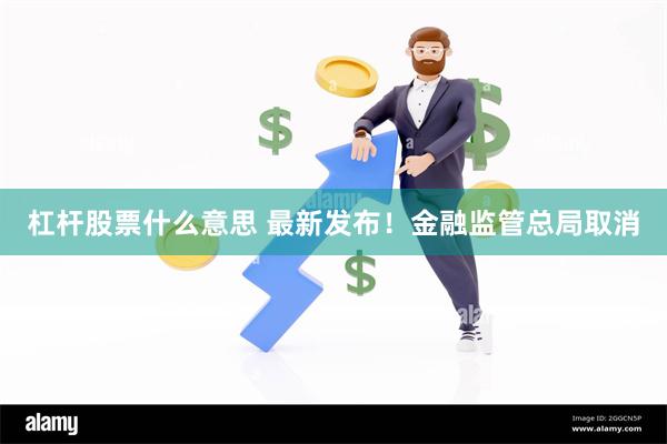 杠杆股票什么意思 最新发布！金融监管总局取消