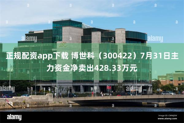 正规配资app下载 博世科（300422）7月31日主力资金净卖出428.33万元